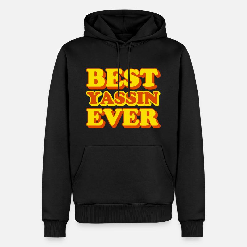 Yassin Prénom Drôle de cadeau - Sweat à capuche Premium bio Homme - noir