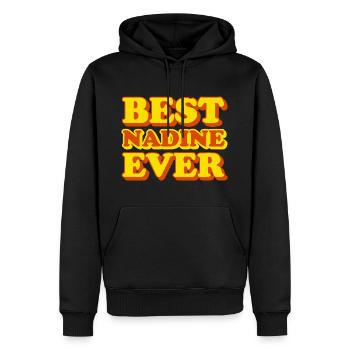 Nadine First Name Funny Gift - Men’s Premium Organic Hoodie - black - Front - Nico (187cm)