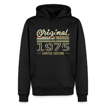 1975 Anniversaire Rétro 1975 Original 1975 Vintage - Sweat à capuche Premium bio Homme - noir - Devant - Nico (187cm)