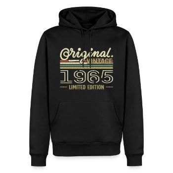 1965 Anniversaire Rétro 1965 Original 1965 Vintage - Sweat à capuche Premium bio Homme - noir - Devant - Nico (187cm)