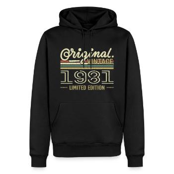 1981 Retro Birthday 1981 Original 1981 Vintage - Men’s Premium Organic Hoodie - black - Front - Nico (187cm)