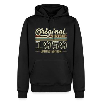 1959 Anniversaire Rétro 1959 Original 1959 Vintage - Sweat à capuche Premium bio Homme - noir - Devant - Nico (187cm)