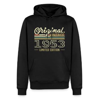 1953 Anniversaire Rétro 1953 Original 1953 Vintage - Sweat à capuche Premium bio Homme - noir - Devant - Nico (187cm)