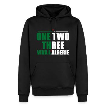 One Two Three viva L'Algerie Algeria - Sweat à capuche Premium bio Homme - noir - Devant - Nico (187cm)