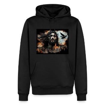 Jesus Christ - Men’s Premium Organic Hoodie - black - Front - Nico (187cm)