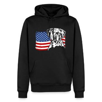 Catahoula Chien Léopard Amérique Drapeau Chiens Wilsigns - Sweat à capuche Premium bio Homme - noir - Devant - Nico (187cm)