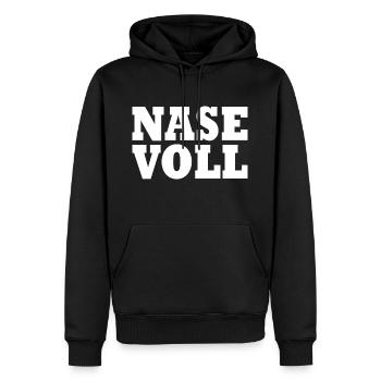 Nase voll - Männer Premium Bio Hoodie - Schwarz - Vorne - Nico (187cm)