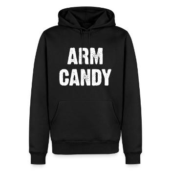 Bras Bonbon - Sweat à capuche Premium bio Homme - noir - Devant - Nico (187cm)