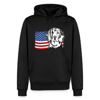 Beagle US Amérique Drapeau Chiens Chien Wilsigns - Sweat à capuche Premium bio Homme - noir - Devant - Nico (187cm)