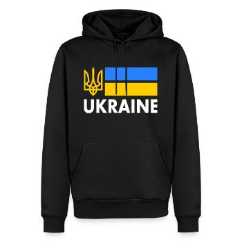 Ukraine - Sweat à capuche Premium bio Homme - noir - Devant - Nico (187cm)