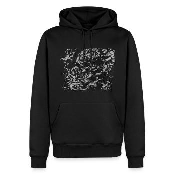 Gothic Totenkopf - Männer Premium Bio Hoodie - Schwarz - Vorne - Nico (187cm)