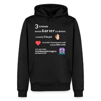 Gründe Gamer zu daten - Männer Premium Bio Hoodie - Schwarz - Vorne - Nico (187cm)