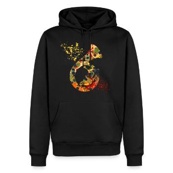 français corne e 41 - Sweat à capuche Premium bio Homme - noir - Devant - Nico (187cm)