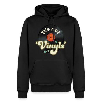 Lustiger Vinyl-Platten-Grammatik-Witz, es sind keine Vinyls - Männer Premium Bio Hoodie - Schwarz - Vorne - Nico (187cm)