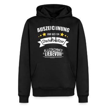 Daclel Auszeichnung Dackelbesitzer Geschenk - Männer Premium Bio Hoodie - Schwarz - Vorne - Nico (187cm)