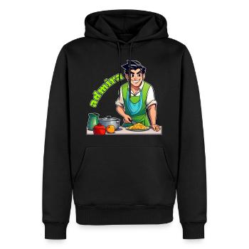 Admira Logo neu - Männer Premium Bio Hoodie - Schwarz - Vorne - Nico (187cm)