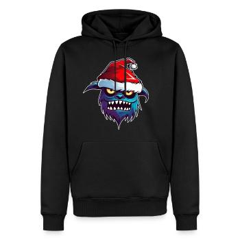 Monstre de Noël laid - Sweat à capuche Premium bio Homme - noir - Devant - Nico (187cm)