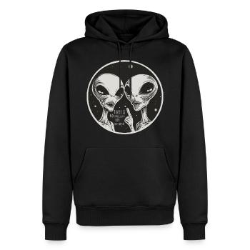 There is no intelligent life - Men’s Premium Organic Hoodie - black - Front - Nico (187cm)