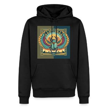 KHEPRI Gott der aufgehenden Sonne - Männer Premium Bio Hoodie - Schwarz - Vorne - Nico (187cm)