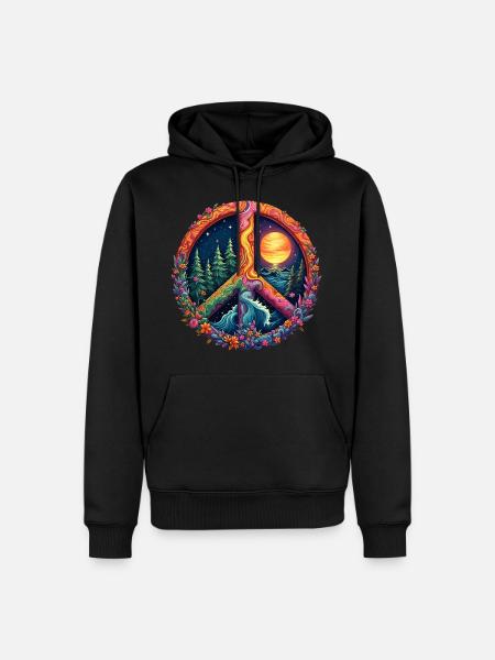 Friede auf Erden - Männer Premium Bio Hoodie - Schwarz