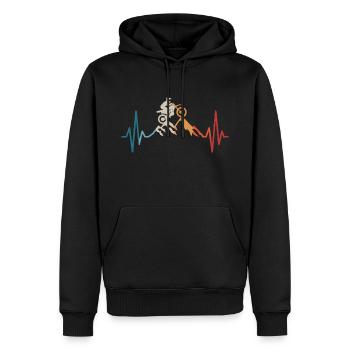 Motocross Herzschlag Supermoto Motorrad Motorsport - Männer Premium Bio Hoodie - Schwarz - Vorne - Nico (187cm)