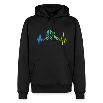 Motocross Herzschlag Supermoto Motorrad Motorsport - Männer Premium Bio Hoodie - Schwarz - Vorne - Nico (187cm)