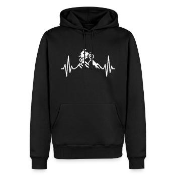 Motocross Heartbeat Supermoto Moto Motorsport - Sweat à capuche Premium bio Homme - noir - Devant - Nico (187cm)
