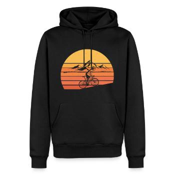 Bicycle Cyclist Road Bike Retro Gift - Men’s Premium Organic Hoodie - black - Front - Nico (187cm)