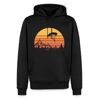 Parachutist Paraglider Retro Vintage - Men’s Premium Organic Hoodie - black - Front - Nico (187cm)