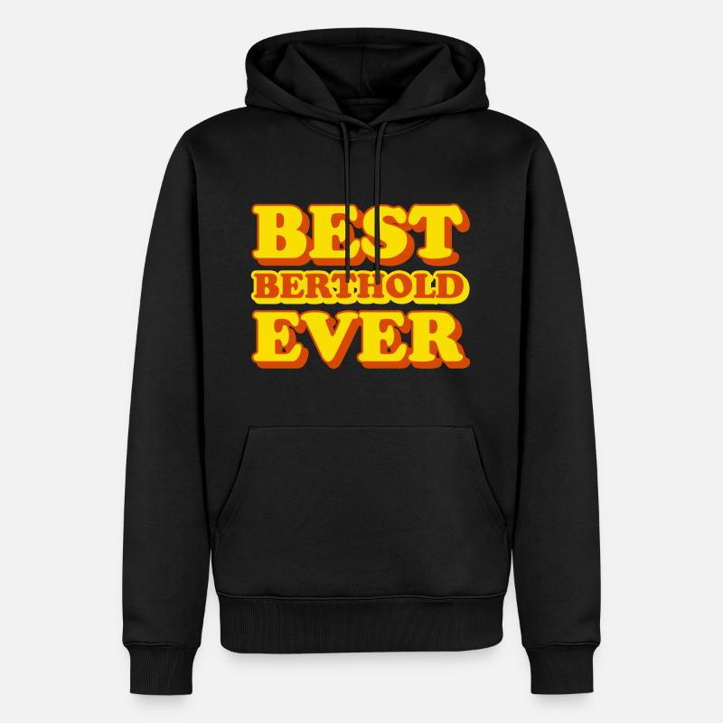 Berthold Prénom Drôle de cadeau - Sweat à capuche Premium bio Homme - noir