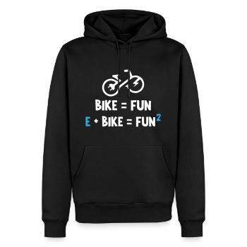 Le vélo électrique est amusant - Sweat à capuche Premium bio Homme - noir - Devant - Nico (187cm)