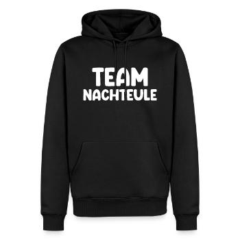 Team Nachteule - Männer Premium Bio Hoodie - Schwarz - Vorne - Nico (187cm)