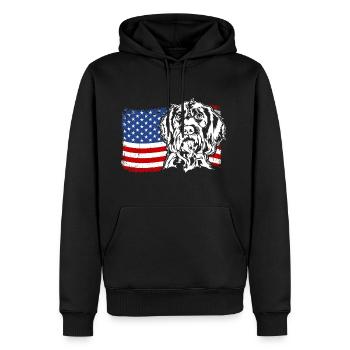 Allemand à poil dur US Drapeau de l’Amérique Wilsigns - Sweat à capuche Premium bio Homme - noir - Devant - Nico (187cm)