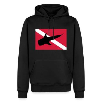 Requin-baleine - Sweat à capuche Premium bio Homme - noir - Devant - Nico (187cm)