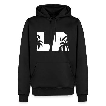 LA Palms Los Angeles - Männer Premium Bio Hoodie - Schwarz - Vorne - Nico (187cm)