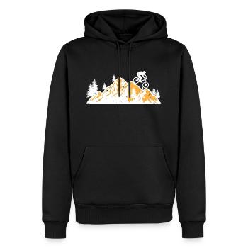 Mountainbike Berge Natur MTB - Männer Premium Bio Hoodie - Schwarz - Vorne - Nico (187cm)