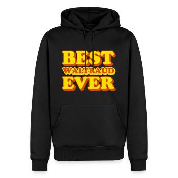 Cadeau rigolo prénom Waltraud - Sweat à capuche Premium bio Homme - noir - Devant - Nico (187cm)
