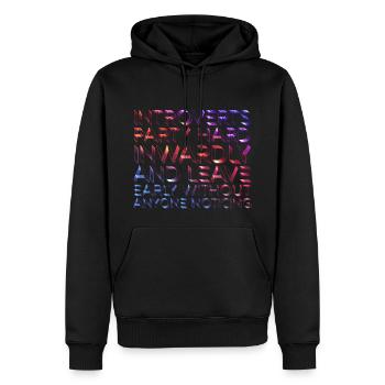 Introvertierte feiern innerlich hart - Männer Premium Bio Hoodie - Schwarz - Vorne - Nico (187cm)