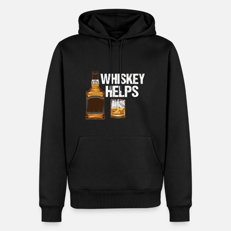Le whisky aide - l'alcool - Sweat à capuche Premium bio Homme - noir