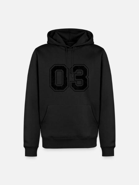 Number 03 - Men’s Premium Organic Hoodie - black