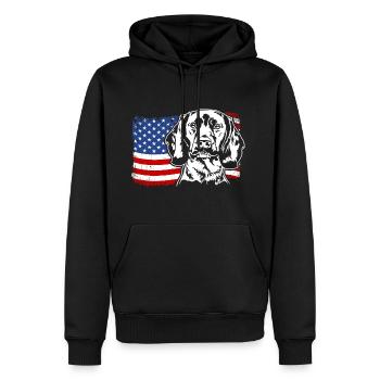 Chien de montagne bavarois drapeau américain Wilsigns - Sweat à capuche Premium bio Homme - noir - Devant - Nico (187cm)