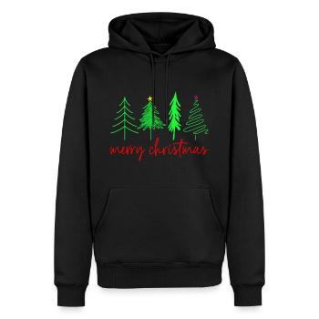 Frohe Weihnachten - 4 symbolische Weihnachtsbäume - Männer Premium Bio Hoodie - Schwarz - Vorne - Nico (187cm)