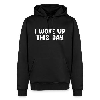 I Woke Up This Gay - Männer Premium Bio Hoodie - Schwarz - Vorne - Nico (187cm)