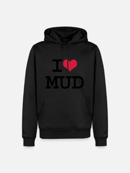 I Herz-Schlamm - Männer Premium Bio Hoodie - Schwarz