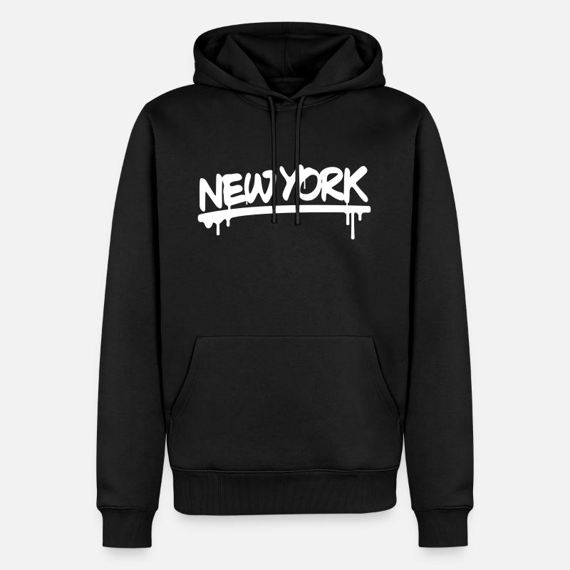 NEW YORK - Männer Premium Bio Hoodie - Schwarz