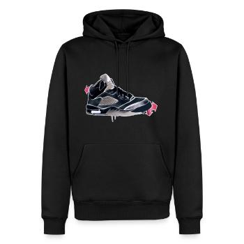 78Airline - Sweat à capuche Premium bio Homme - noir - Devant - Nico (187cm)