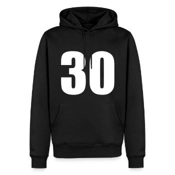 30 - Men’s Premium Organic Hoodie - black - Front - Nico (187cm)