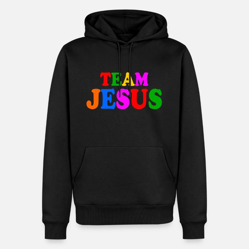 Team jesus lgbt - Männer Premium Bio Hoodie - Schwarz