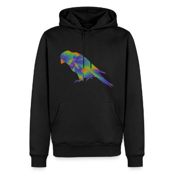 loriquet origami - Sweat à capuche Premium bio Homme - noir - Devant - Nico (187cm)