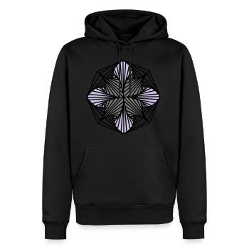 Geometric Art: Octagon (Shaded) - Men’s Premium Organic Hoodie - black - Front - Nico (187cm)
